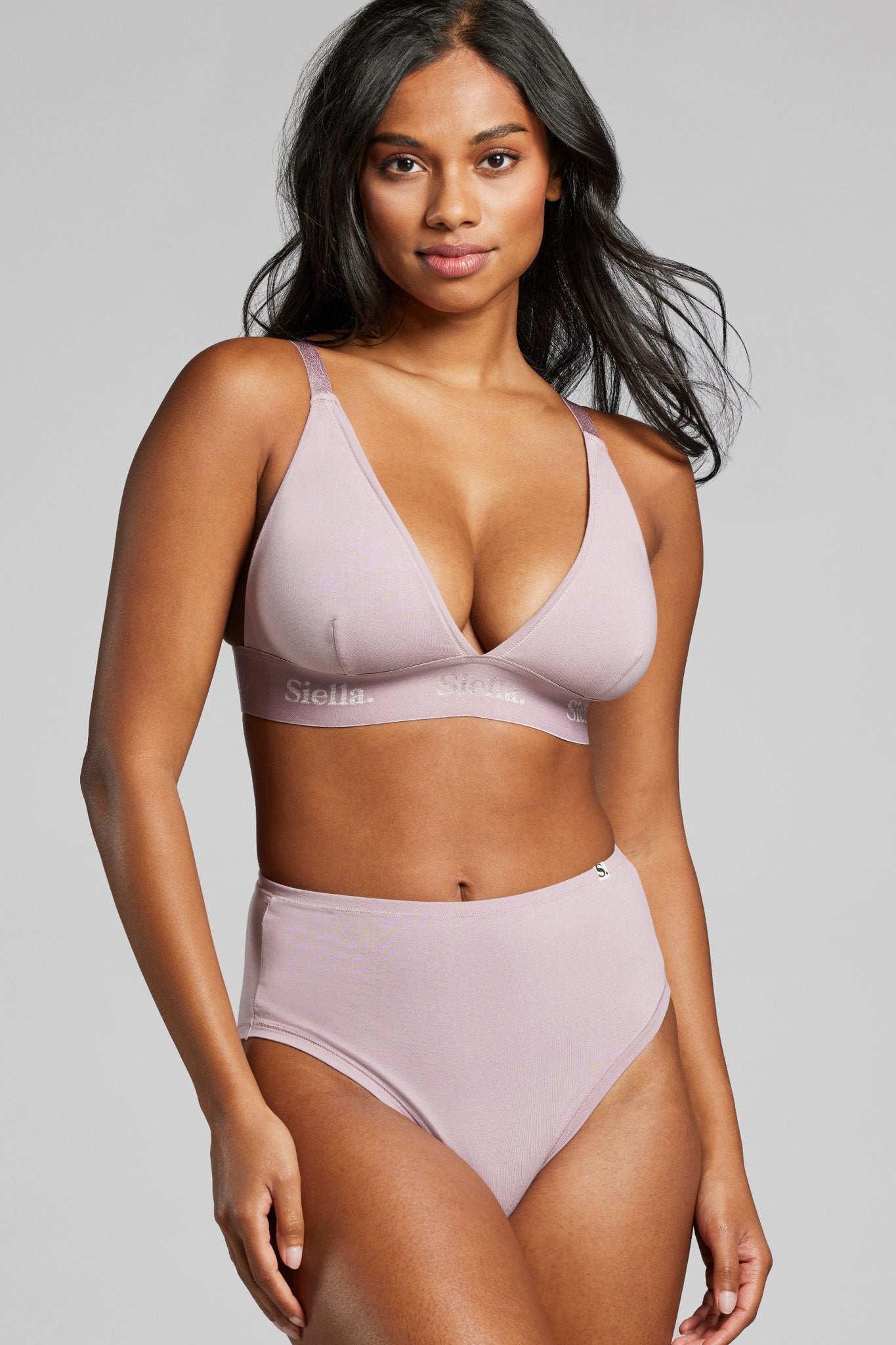 Organic Cotton Triangle Bra - Siella - Color: Lavender Lavande