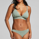 Organic Cotton Triangle Padded Bra - SIELLA - Color: Sage Sauge
