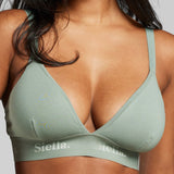 Organic Cotton Triangle Padded Bra - SIELLA - Color: Sage Sauge