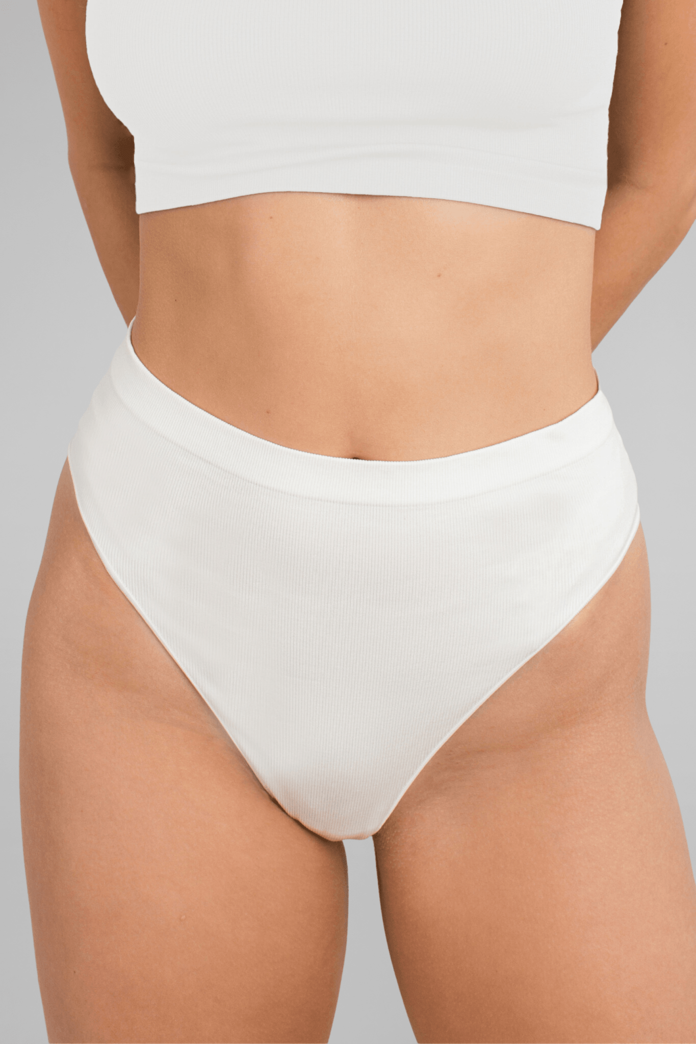 Seamless Rib High Waist Brief - Siella - Color: Champagne